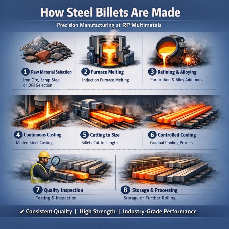Steel billet manufacturing process